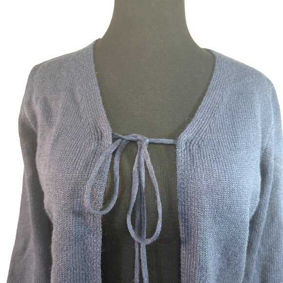 Ijoah Women's Tie-Front Cardigan Sweater S Blue 100% Acrylic Made In China - Picture 2 of 6